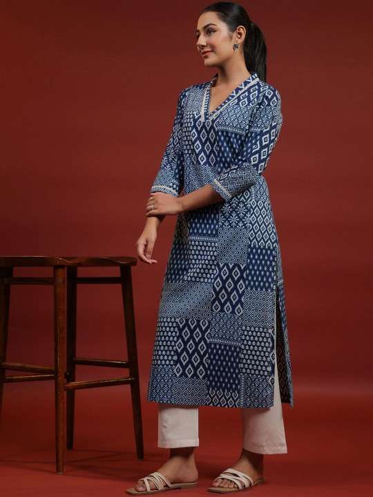 Women’s Rayon Printed Straight Kurti With Pant Set