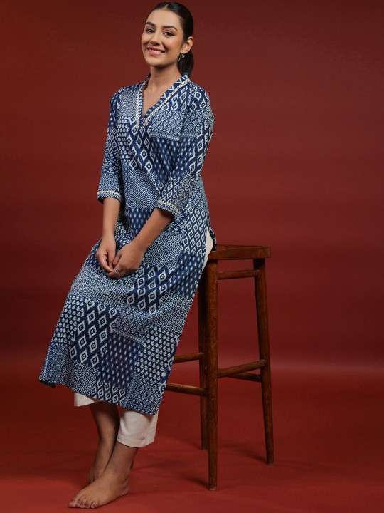 Women’s Rayon Printed Straight Kurti With Pant Set