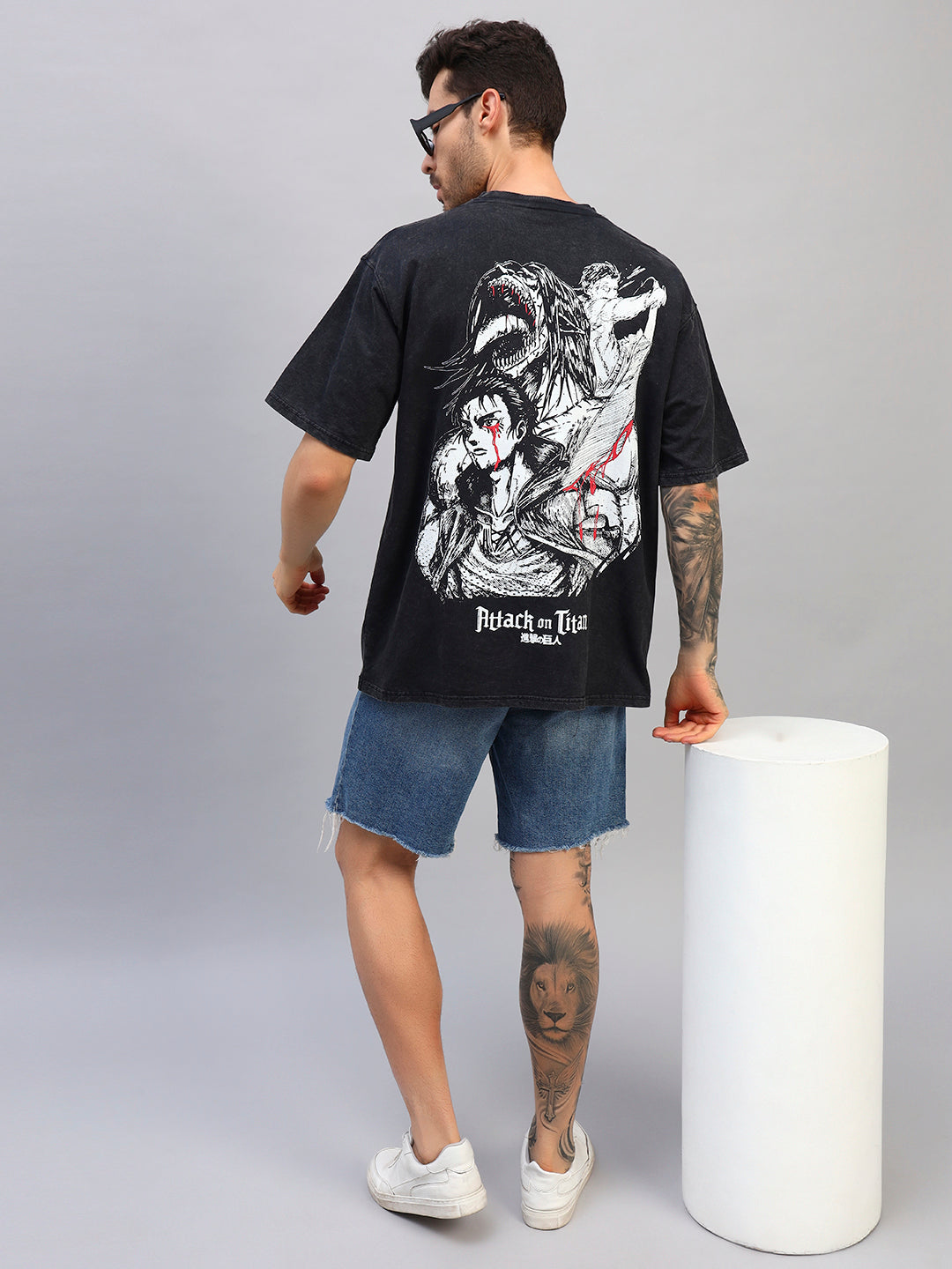 AOT- Acid wash oversized Anime wear