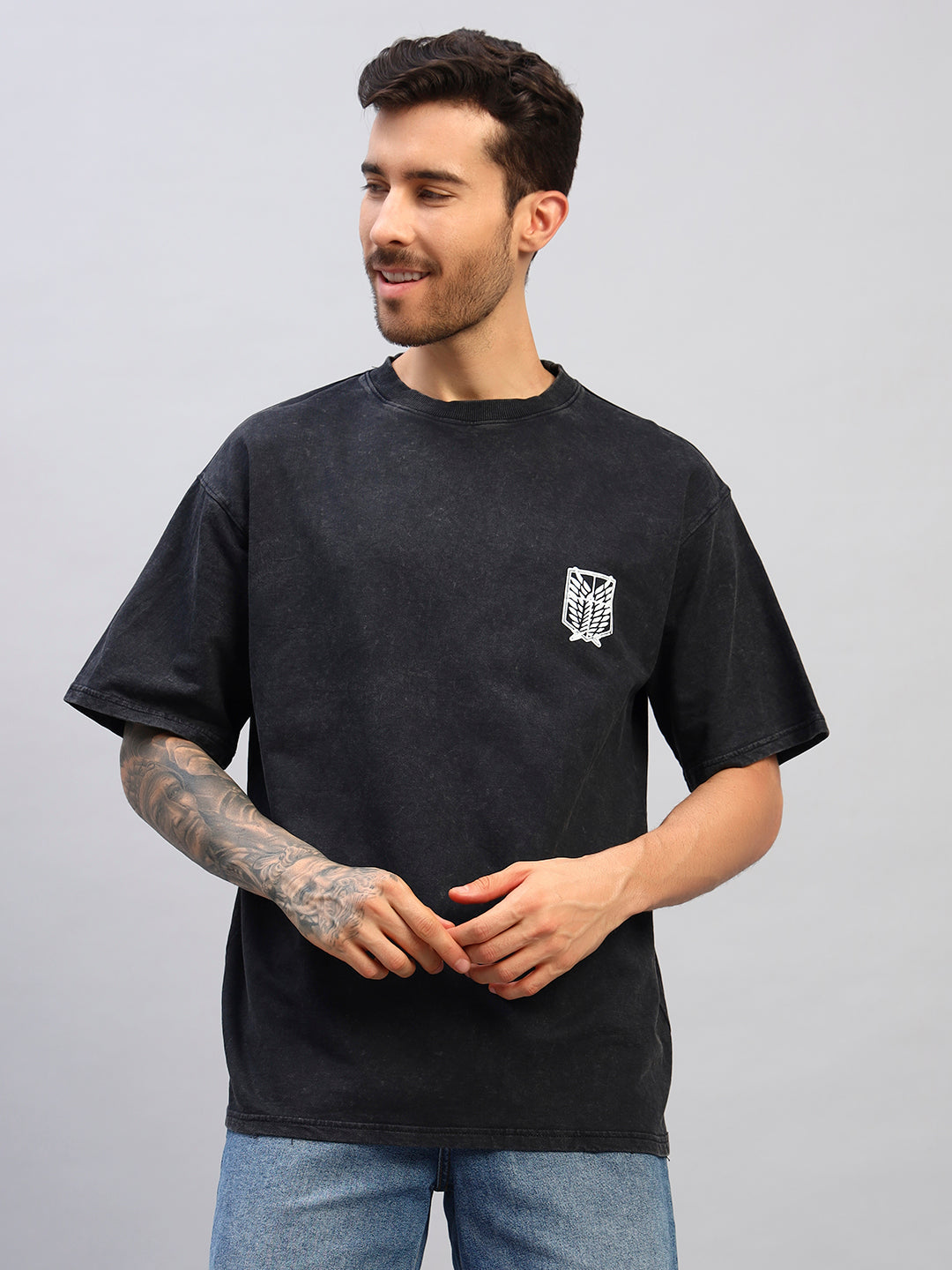 AOT- Acid wash oversized Anime wear